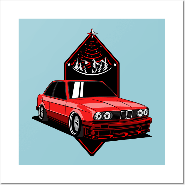 Red M3 E30 Wall Art by Car_Designer